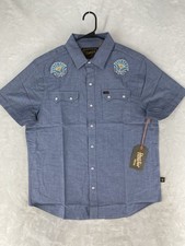 Howler Bros Shirt Mens Medium Crosscut Deluxe Snapshirt Fresh Blooms Embroidered