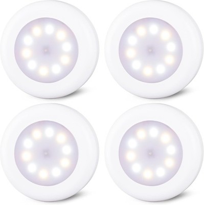 4 Pack 3.1  Dimmable Push Tap Lights, Stick on LED Touch Puck Lights AA Battery