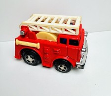 Vintage 1980's Firetruck Toy Friction Powered Fire Pumper Department Dept Ladder
