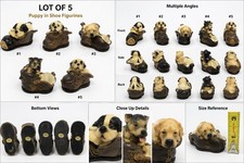 Lot of 5 Puppy Dog in Shoe Resin Figurines Miniature Collectible Decor
