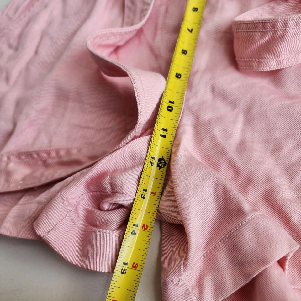 George Mujer Rosa Lyocell Cintura Elástica Pantalones Cortos Tiro Alto Corbata Cinturón Talla M Foto 3 de 4