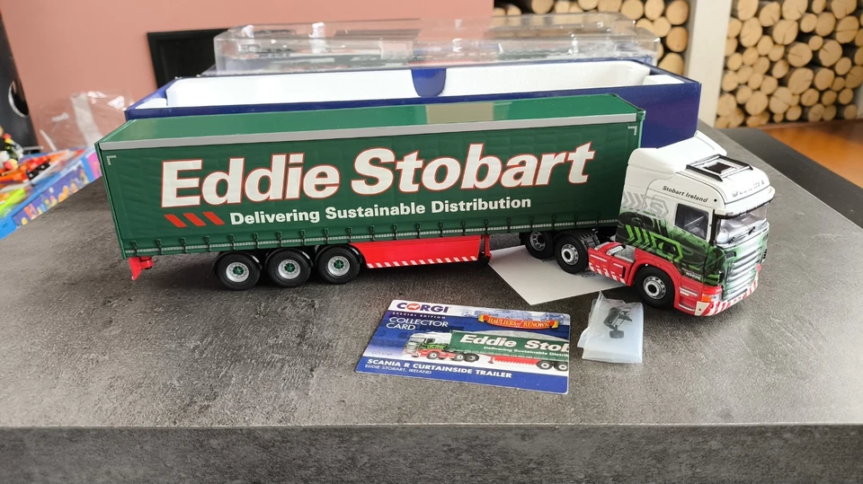 1/50 CORGI HAULIERS RENOWN CAMION TRUCK SCANIA R CURTAINSIDE TRAILER STOBBART - Photo 3/4