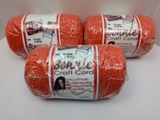 Bonnie Craft Cord 6mm 100 Yards Lot Of 3 Coral Orange New Sealed Macrame Rope
