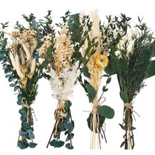 4 Pack Large Size Boho Dried Flower Bouquet 15-17 Inch Wedding Handmade Dry F...