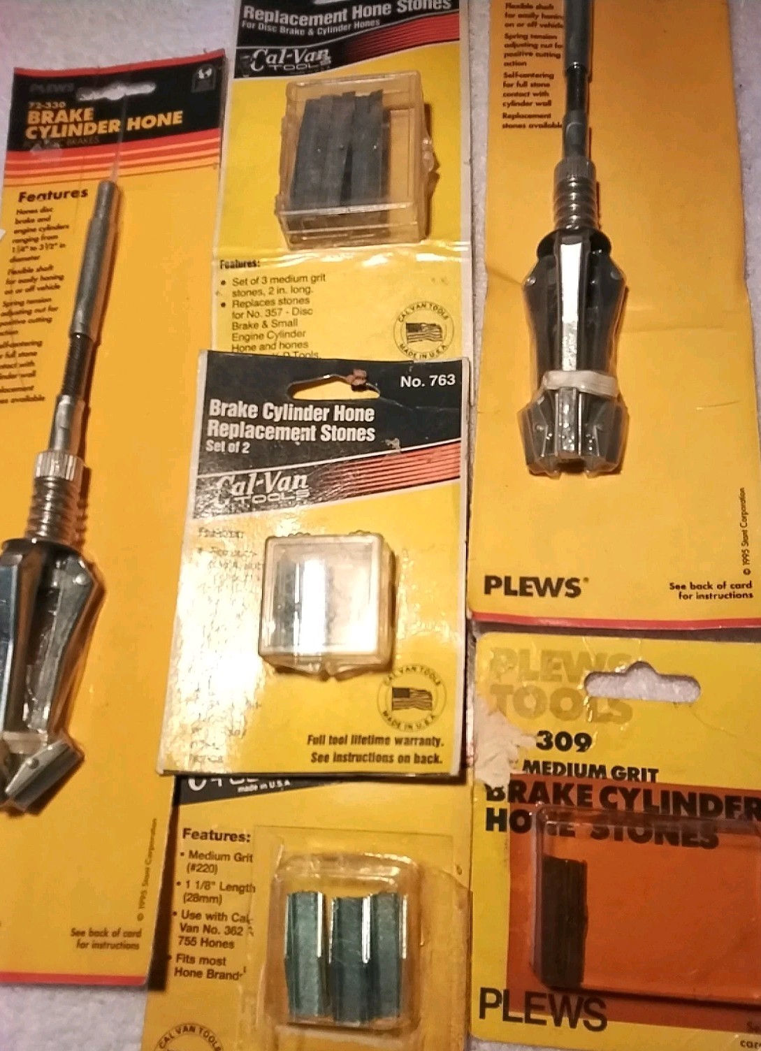 6pc CAL-VAN &PLEWS BRAKE CYLINDER HONE WITH REPLACEMENT STONES  USA 🇺🇸