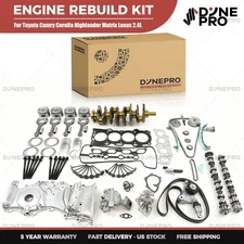 2AZ-FE 2.4L Complete Engine Rebuild Kit w/ Crankshaft Rods Timing Kit For Toyota