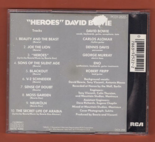 David Bowie – "Heroes" – CD (Disc Japan RCA PCD12522 Blue/Silver) - Foto 3 di 3