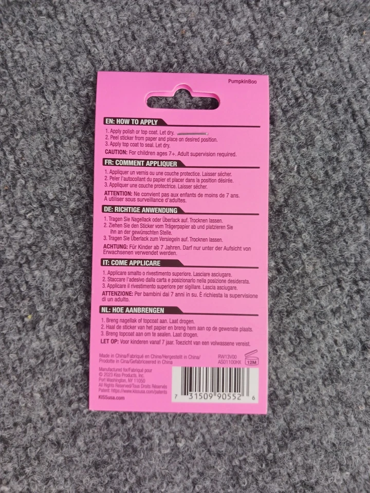 5 УПАКОВОК НАКЛЕЕК KISS НЕЙЛ-АРТ ИЗДАНИЕ ДЛЯ ХЭЛЛОУИНА СВЕТЯЩИЕСЯ В ТЕМНОТЕ ТЫКВЕННЫЕ БУ - Изображение 4 из 4