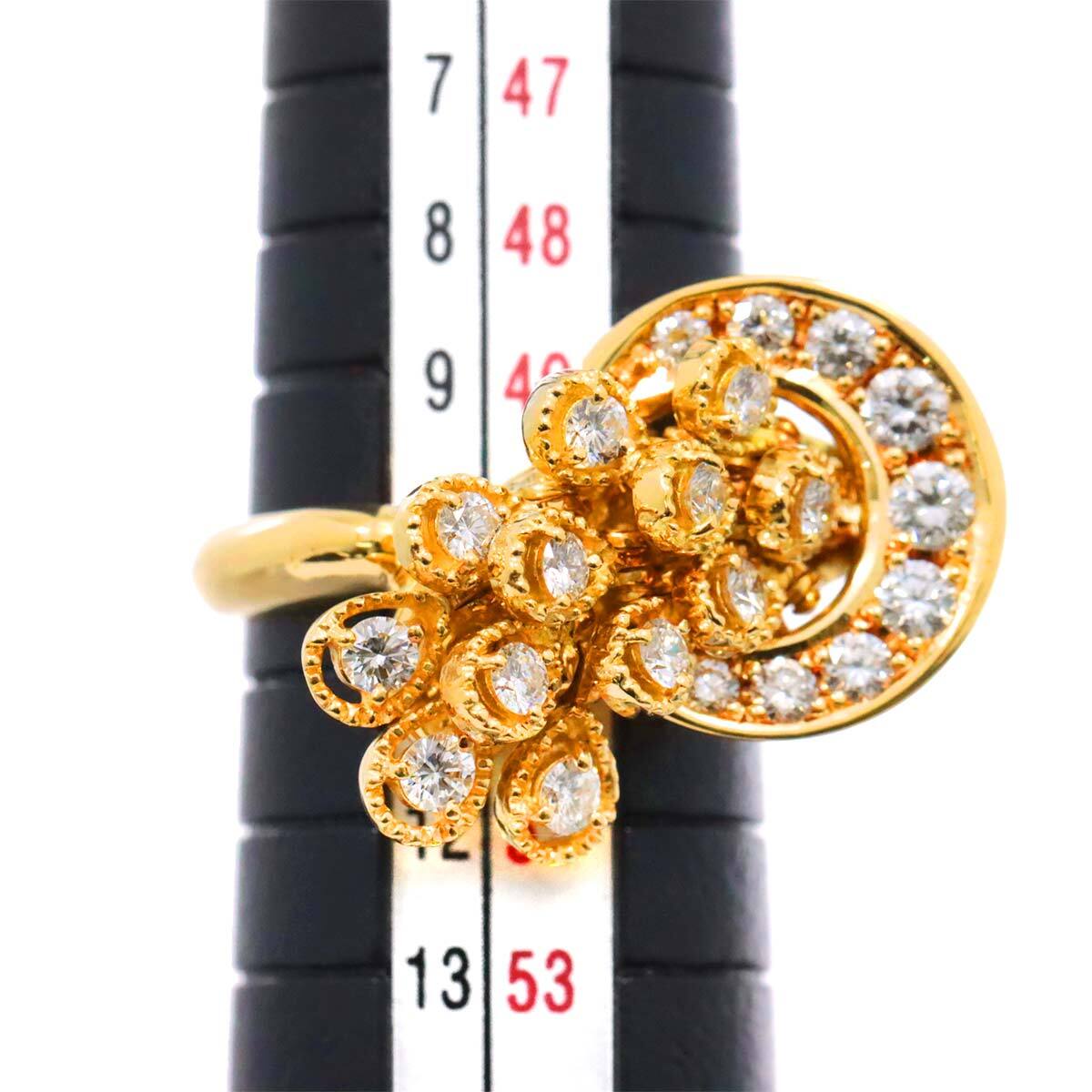 jun ashida Diamond 0.87ct Ring 18K Yellow Gold 750 size5.25