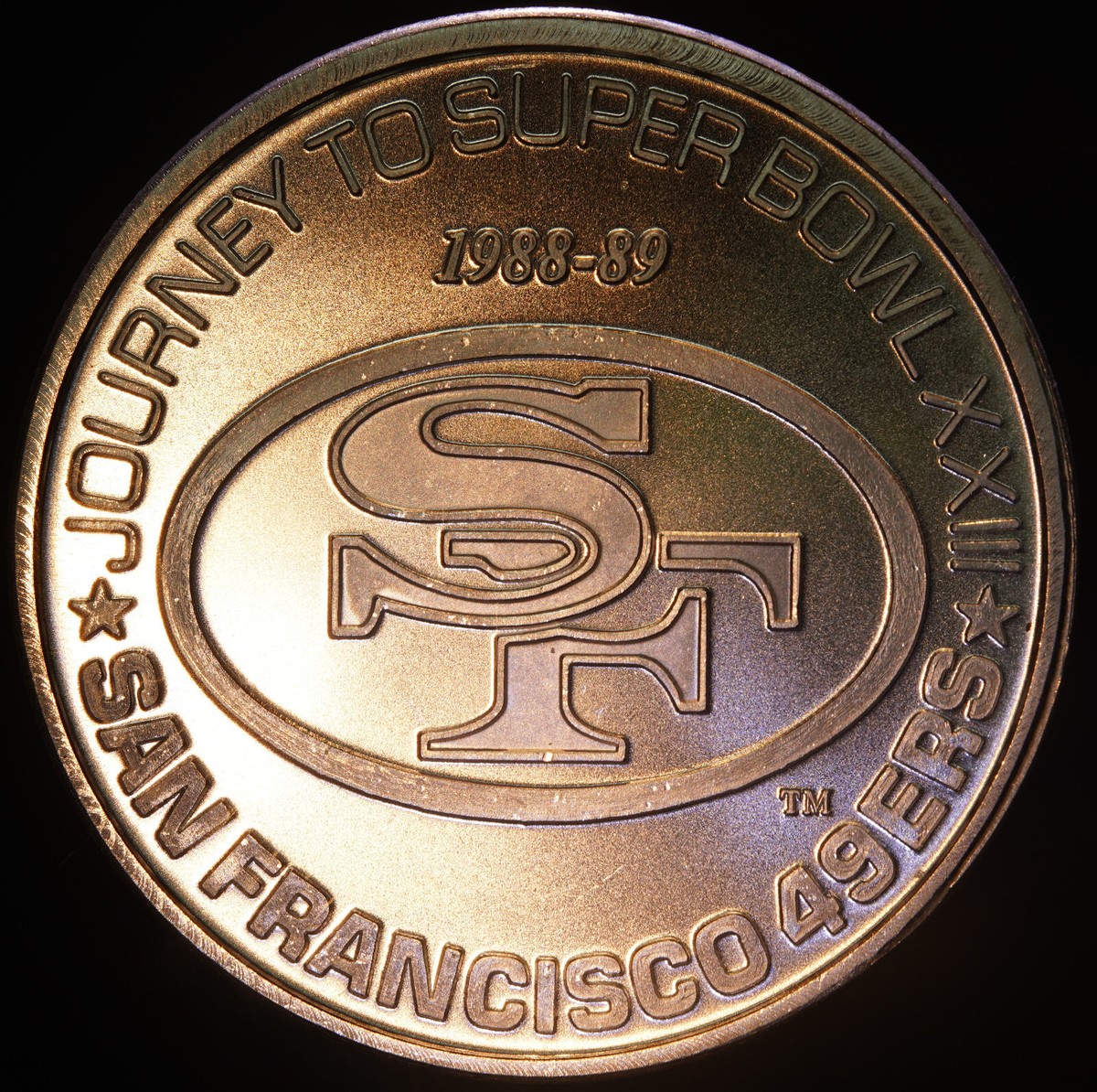 1989 San Francisco 49ers Super Bowl XXIII NFL Football 999 Silver