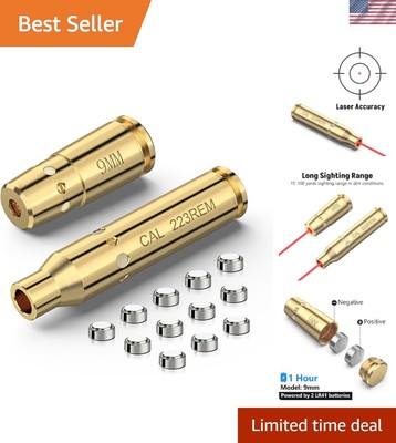 Laser Bore Sights for .223 and 9mm, Red Laser Boresighters with 12 Batteries ...