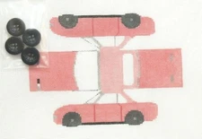 The Studio Midwest Pink Barbie Style Cool Car Handpainted Needlepoint Canvas