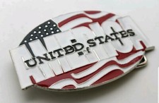 Metal USA Flag United States Of America Men Women Belt Buckle Fashion Silver New