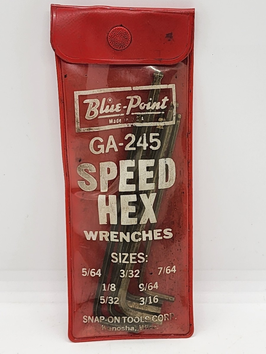 Vintage Blue Point Speed Hex Set GA 245 7 Wrenches Case 5 64 3 16