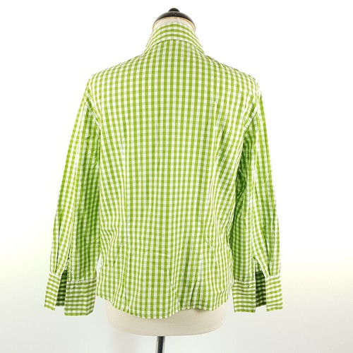 Gössl Trachtenbluse Damen Gr. 38 Grün Weiß Kariert Langarm Hemdbluse Bluse Shirt - Bild 5 von 8