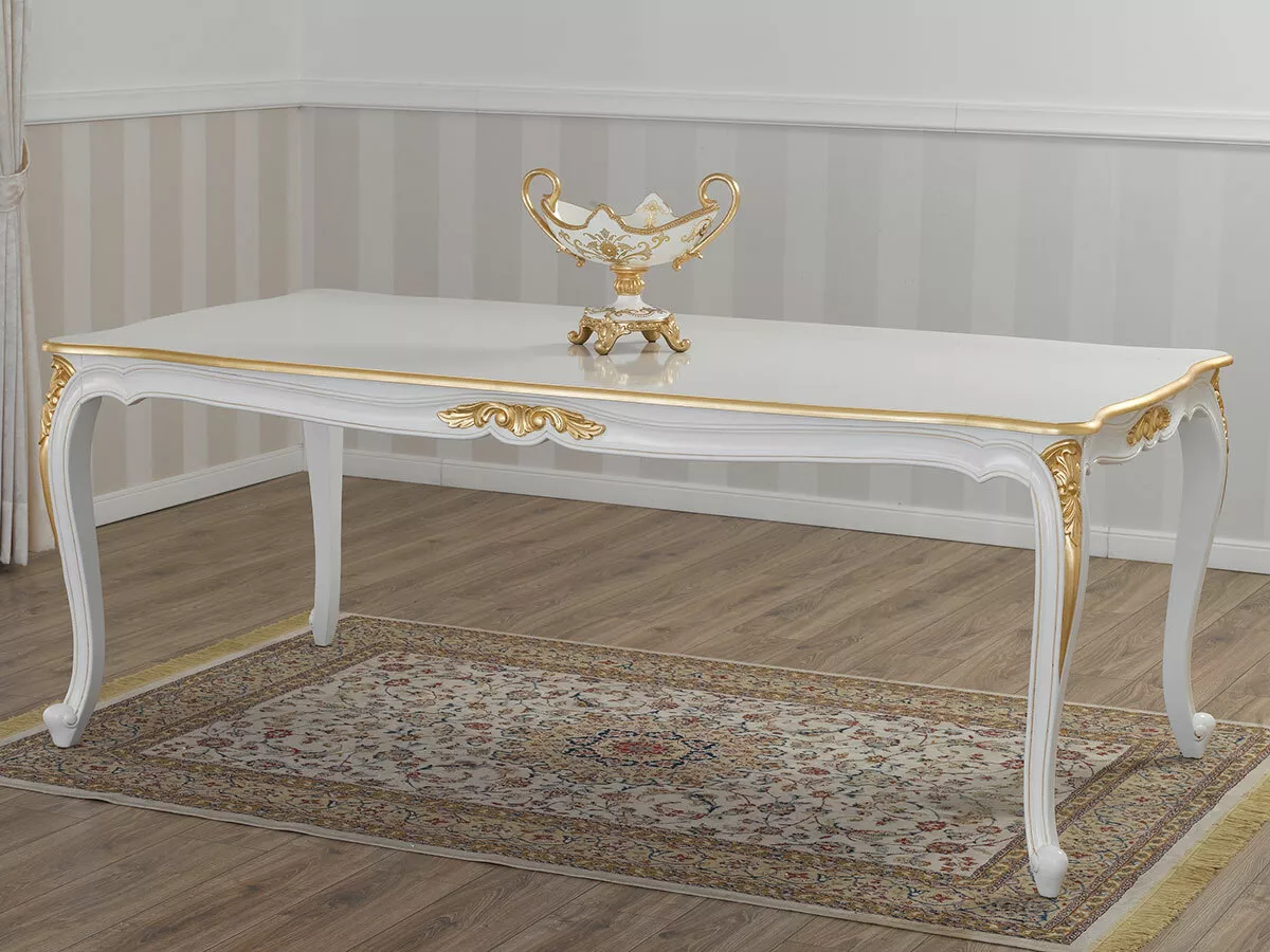 Gold leaf dining table deals