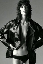 ZARA giacca di pelle nera giacca da motociclista