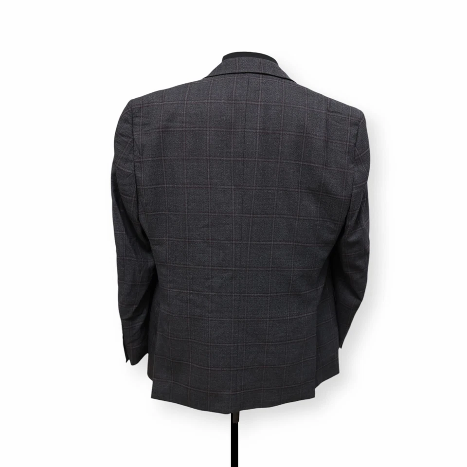 PRONTO UOMO PLATINUM Hombre Gris Ventana Abrigo Deportivo Traje Chaqueta Blazer 46 R Foto 4 de 4