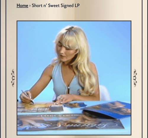 Sabrina Carpenter Short n Sweet Blue Marbled Vinyl Signed Insert Espresso - Picture 12 of 12