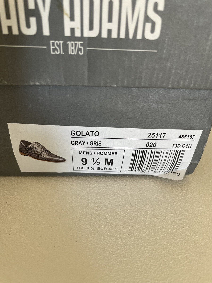 Stacey Adams  “Golato” Gray leather Hornback crocodile print double Monk 9 1/2 Stacey Adams “Golato” Gray leather Hornback crocodile print  main image 4