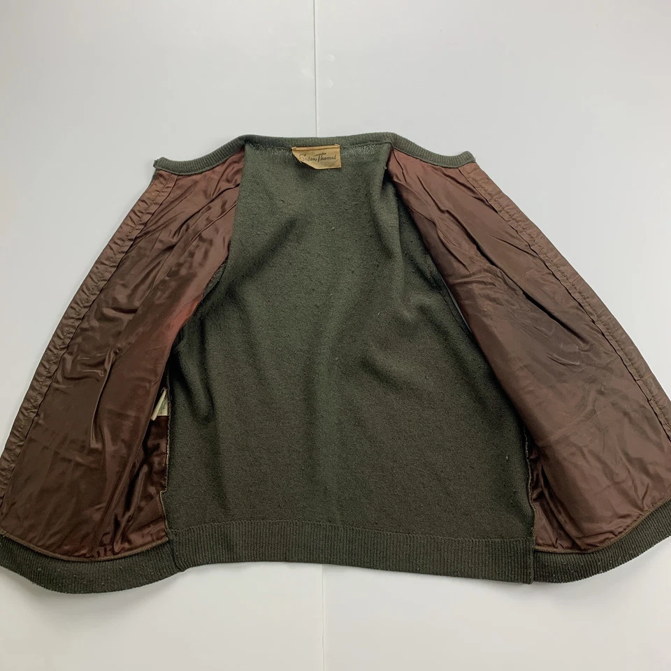 Susan Thomas 女式背心 M 皮革羊羔羊毛精细毛皮西部复古 60-70 年代 — 第 3/4 张图片