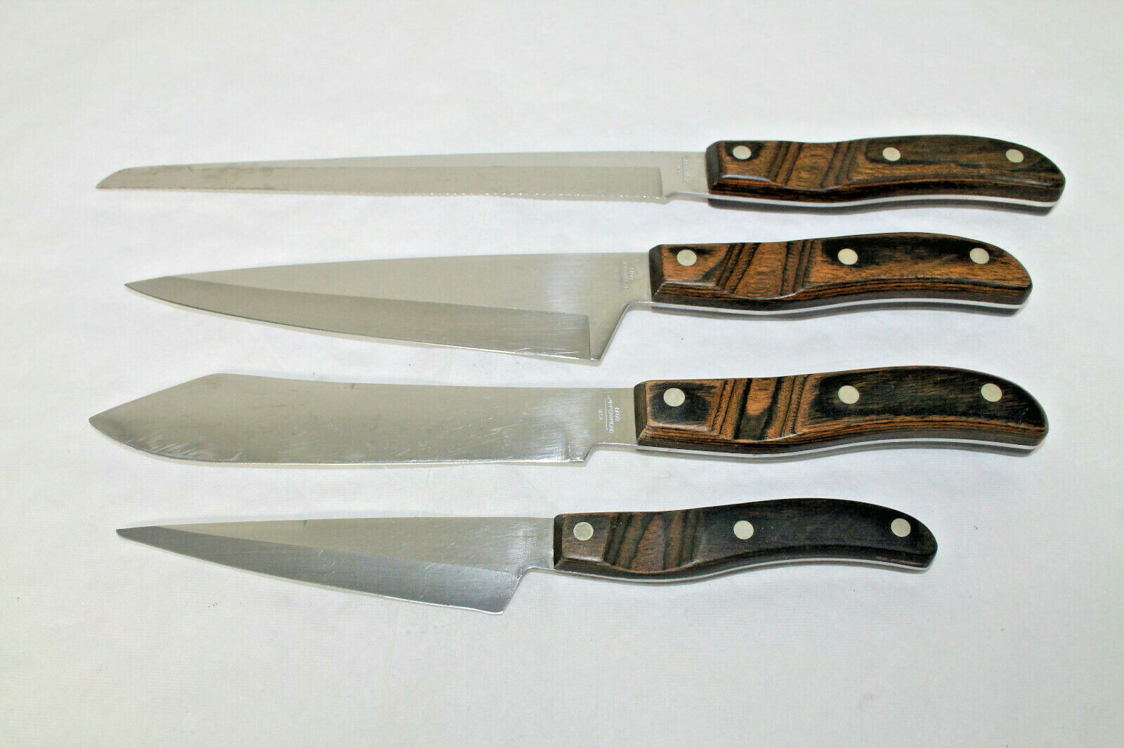 Vintage Ekco Arrowhead Flint Knife Set 4 Knives Chef Bread Butcher eBay