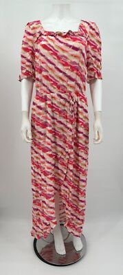 Fraiche by J Dress Multicolor Maxi Hi Low Moga Printed Sz L NEW NWT N156