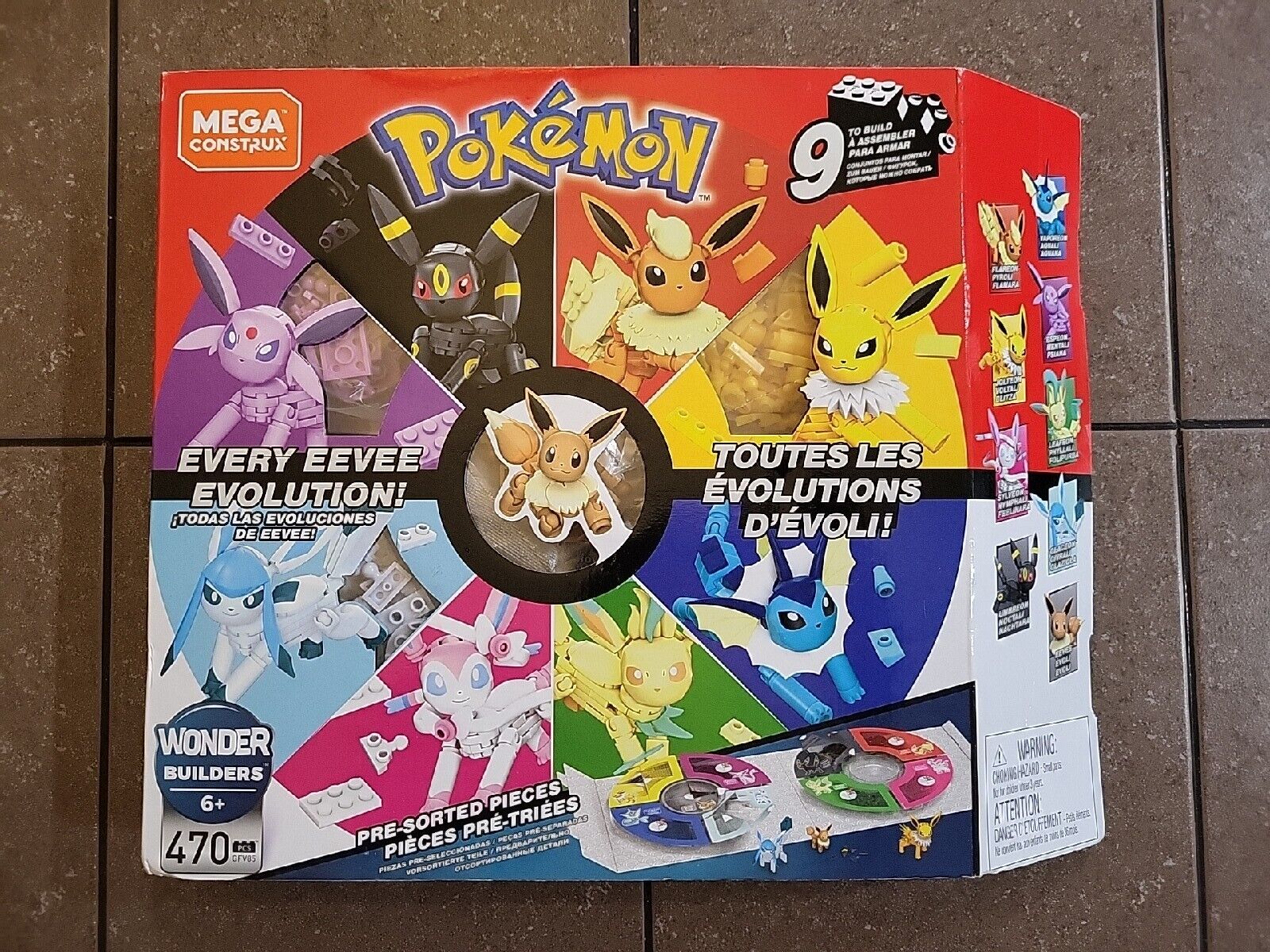 Megakon scan Tracks Pokémon Eevee evolution collection block 470 piece GFV  [5wr] 887961770582