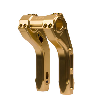 Hoprousa 8'' Height 1&1.25 inch Size Handlebar Riser Extension 2'' Pullback Gold