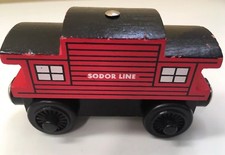 Thomas the Train  Friends Wooden Railway 2003 Authentic Red Sodor Line Caboose