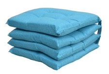 4 Cuscini per Sedia Cucina Coprisedia Imbottiti Laccetti Vari Colori Tinta Unita