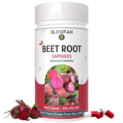 Bloofah Beet Root Capsules 500mg 120 Cap Antioxidants Digestive Immune Support