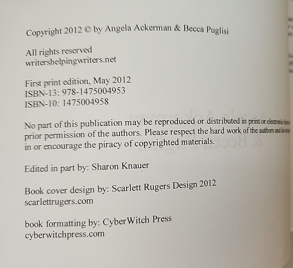 The Emotion Thesaurus a Writer's Guide to Character Expression