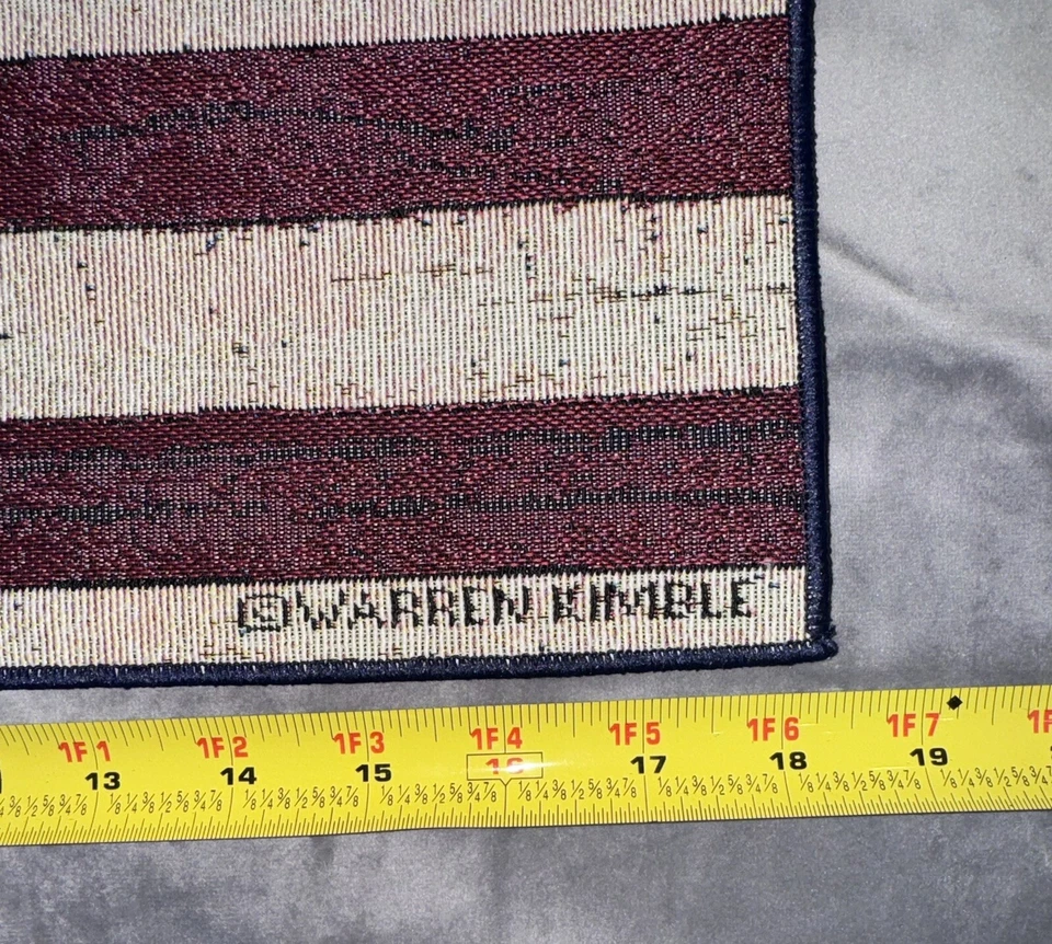 Warren Kimble Patriotic Folk Art Colonial Flag Tapestry Placemat Set of 6 - Image 3 of 4