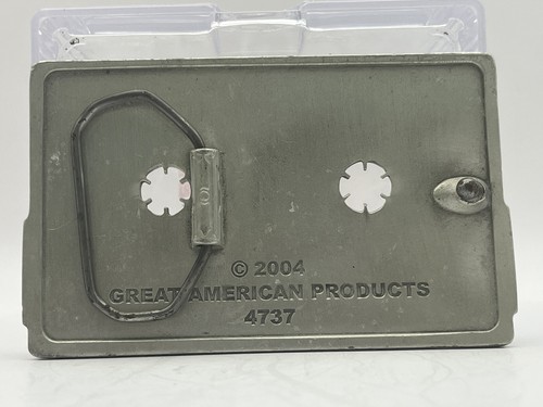 📼 80s 90s Pewter Cassette Tape Belt Buckle Great American Buckle Company 2004 - Picture 2 of 2