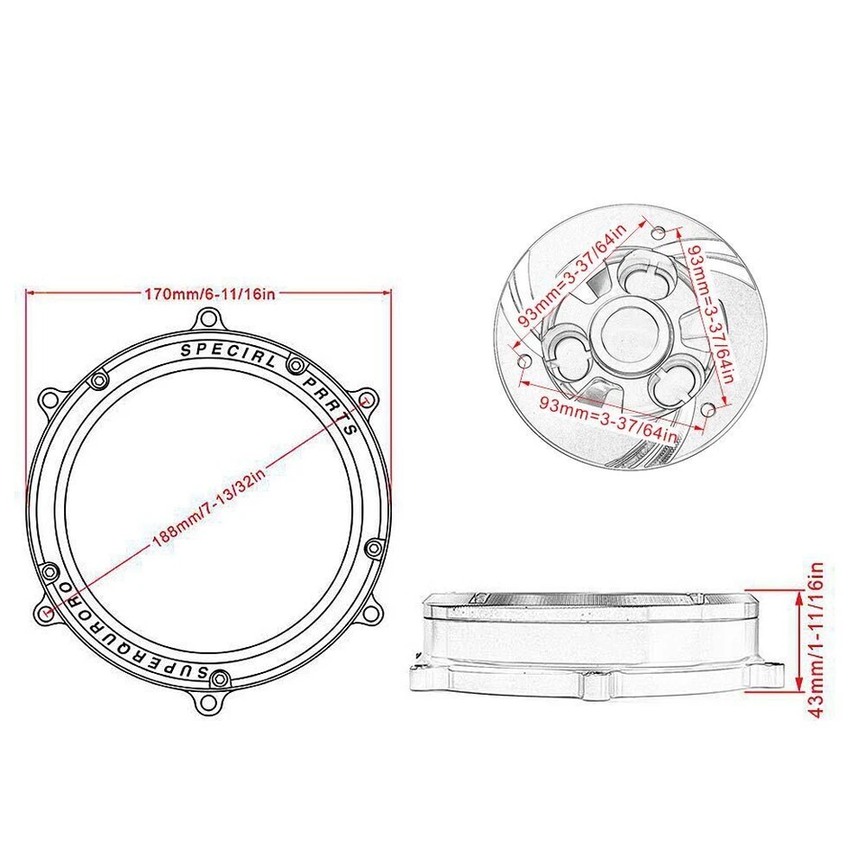 Cubierta de embrague transparente y retención de resorte para Ducati 959 1199 1299 Panigale V2 Racing Foto 2 de 4