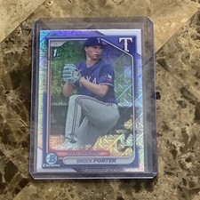 Brock Porter 2024 Bowman Chrome Mega Box Mojo Refractor 1st #BCP-36 Rangers B-17