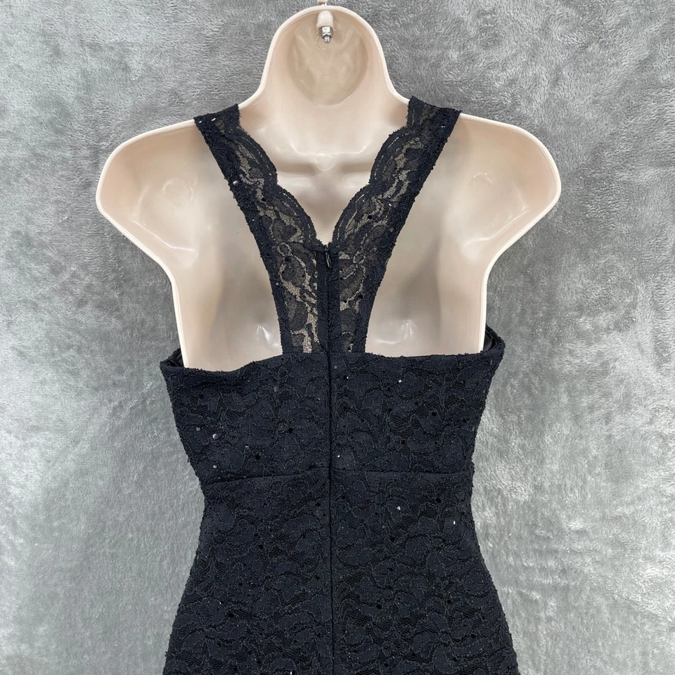 Jump Apparel Bodycon Dress Lace Fairy Whimsigoth Feminine Party Sequin Black 1/2 - Image 4 of 4