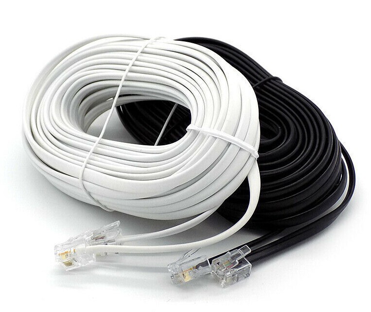 6P4C RJ11 TO RJ11 STRAIGHT WIRED CABLE TELEPHONE CORD ADSL BROADBAND ...