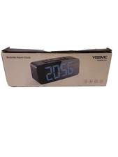 NEW Digital Alarm Clock Blue LED USB Powered With Wall Adapter 