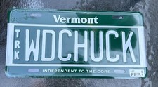 1991 WDCHUCK Vermont Vanity License Plate Woodchuck Truck (Brand New Sealed)
