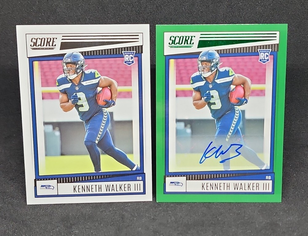 2022 Panini Score Kenneth Walker III Green Signatures Autograph