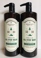 2 Bottles South Bound  Silver Water  Birch All Over Wash for Men 32 fl oz Each