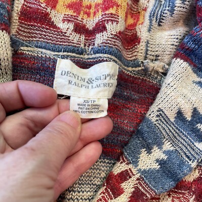 Denim Supply Ralph Lauren Multi Color Front Button Cardigan Sweater  XS