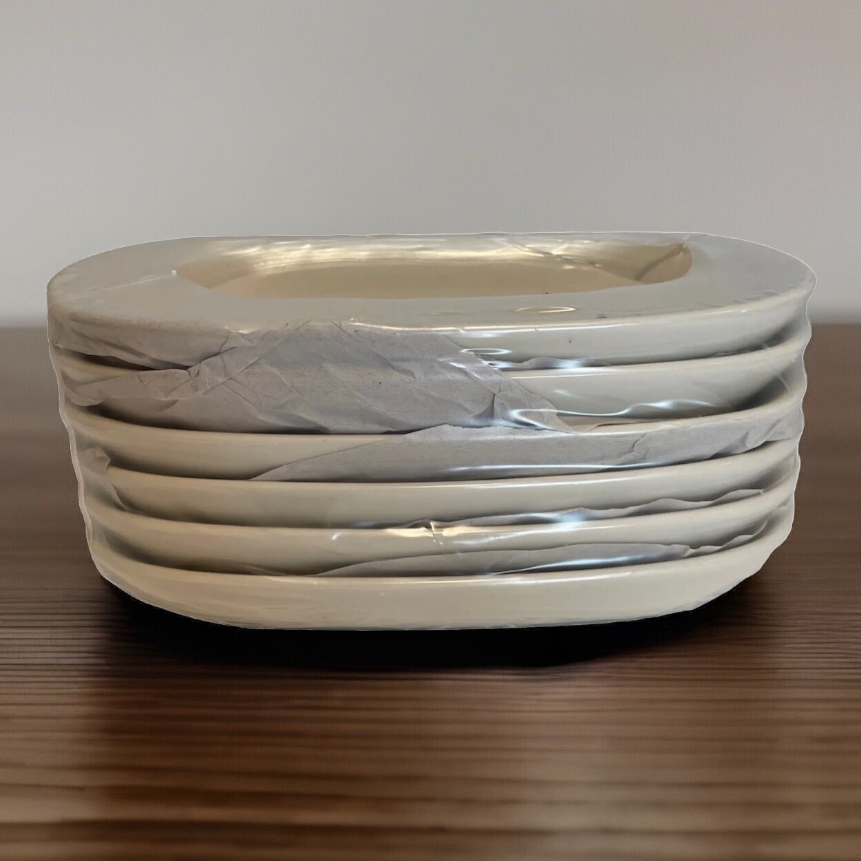 NEW Tuxton Au Gratin Baking Casserole Dishes Stoneware Oval White Lot of 6