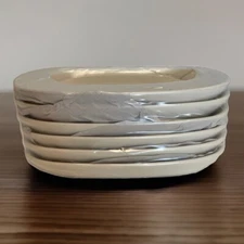 NEW Tuxton Au Gratin Baking Casserole Dishes Stoneware Oval White Lot of 6