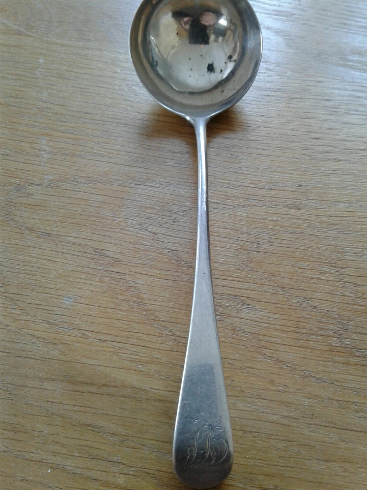ANTIQUE SOLID STERLING SILVER OLD ENGLISH PATTERN SAUCE LADLE LONDON 1795