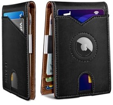 Airtag for Men,with Money Clip 11 Cards Slim Front Pocket Leather RFID