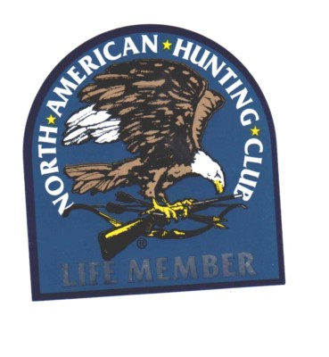 NAHC North American Hunting Club Life Member Sticker Decal Blue Eagle Gun Bow