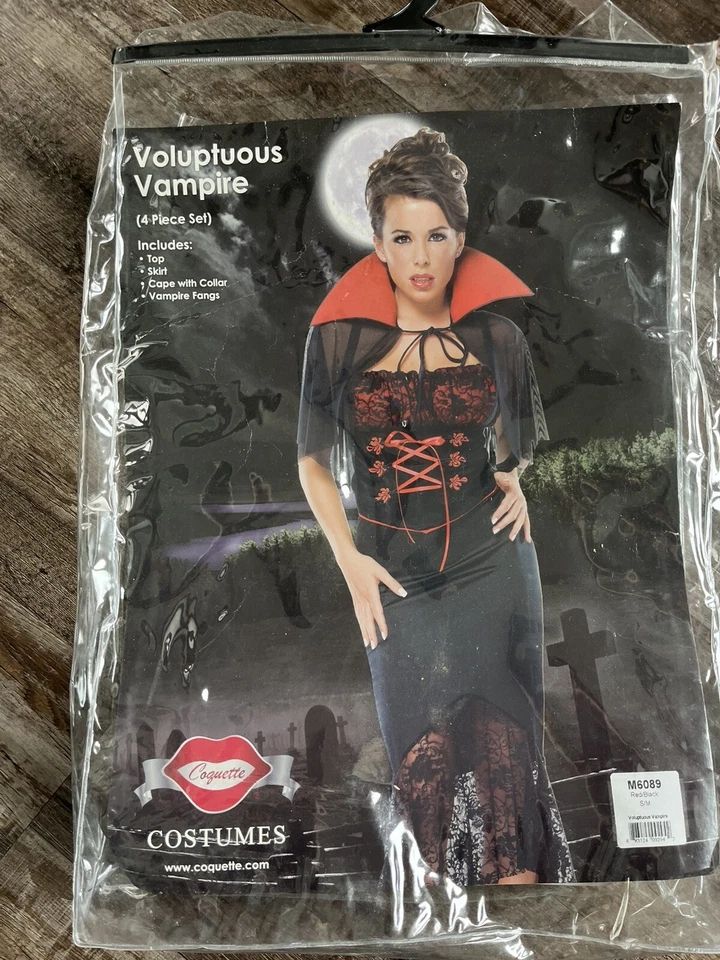 Coquette Sexy Voluptuous Gothic Vampire Costume Womens S/M k3 - Image 2 of 4